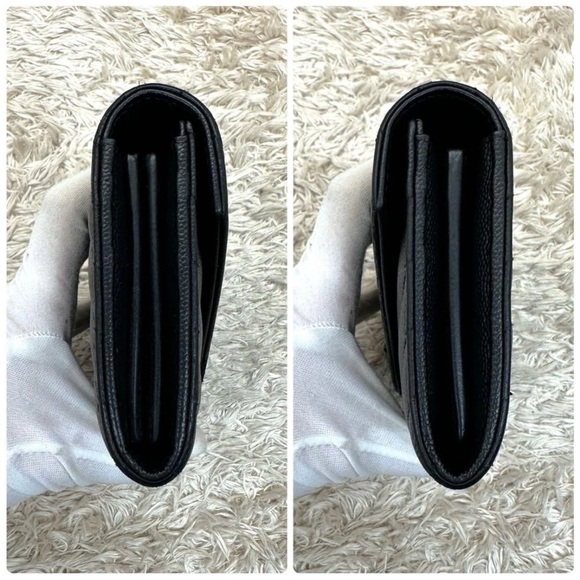 Saint Laurent Chevron Black Leather Wallet - Picture 6 of 10